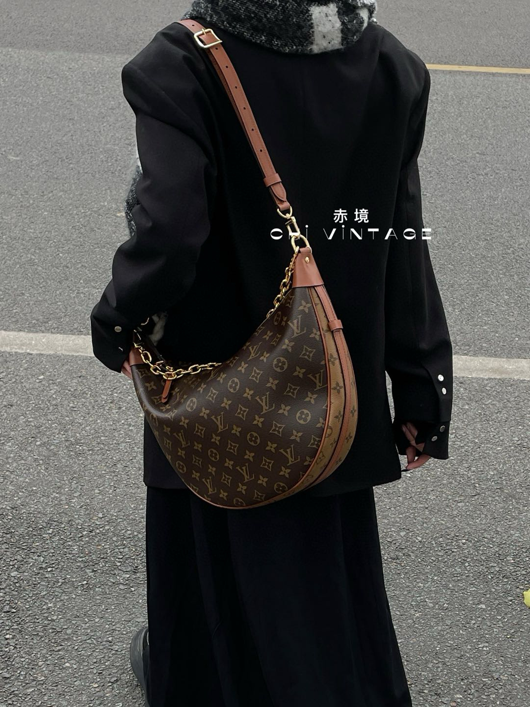 99新 LouisVuitton/路易威登 【垚专属】7036 老花大月亮斜挎包芯款
