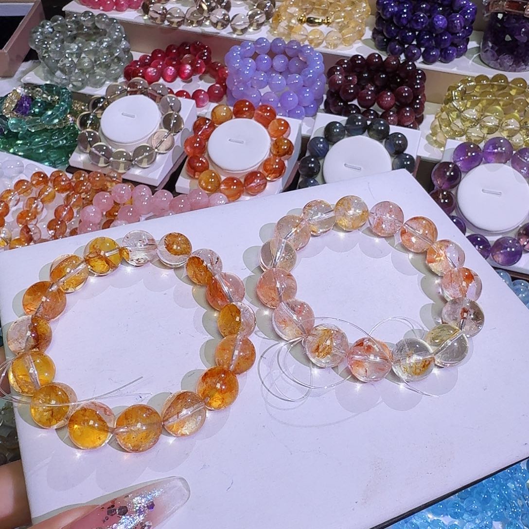 水晶手链未镶嵌喃**蘼锦鲤胶花