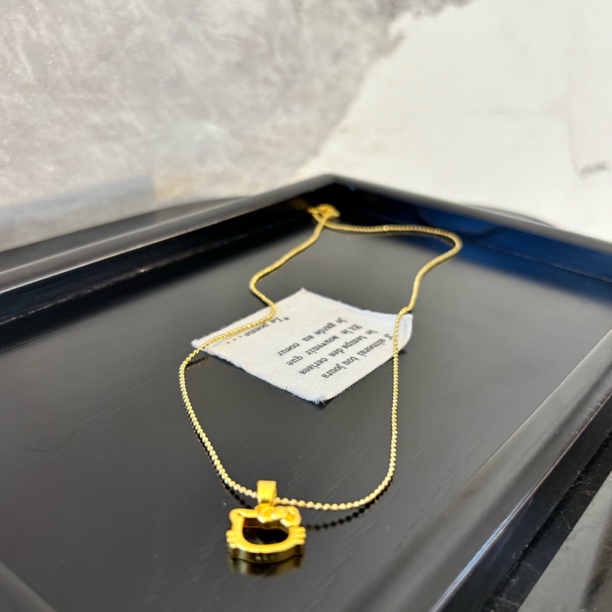 铜合金项链 镂空黄猫猫项链XL3084