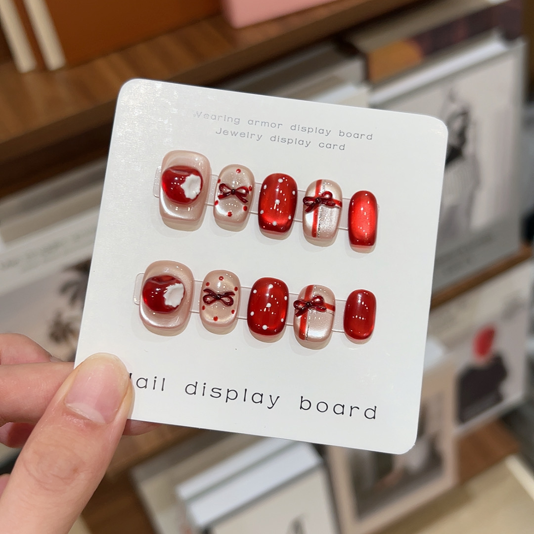 【平安果】 手工穿戴甲 可拆卸穿戴甲短款方圆头持久牢固百搭款