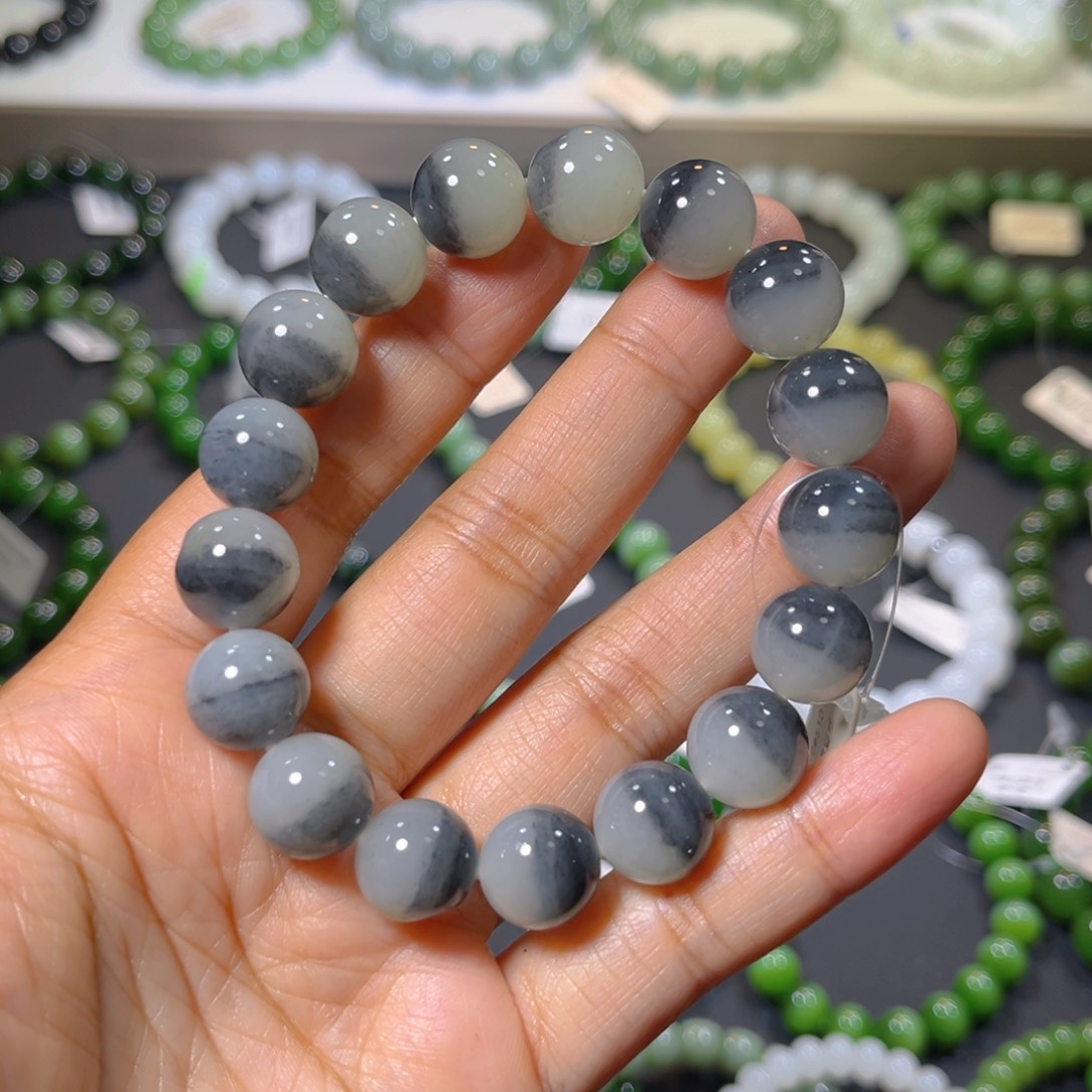 钟***馗和田玉未镶嵌手链