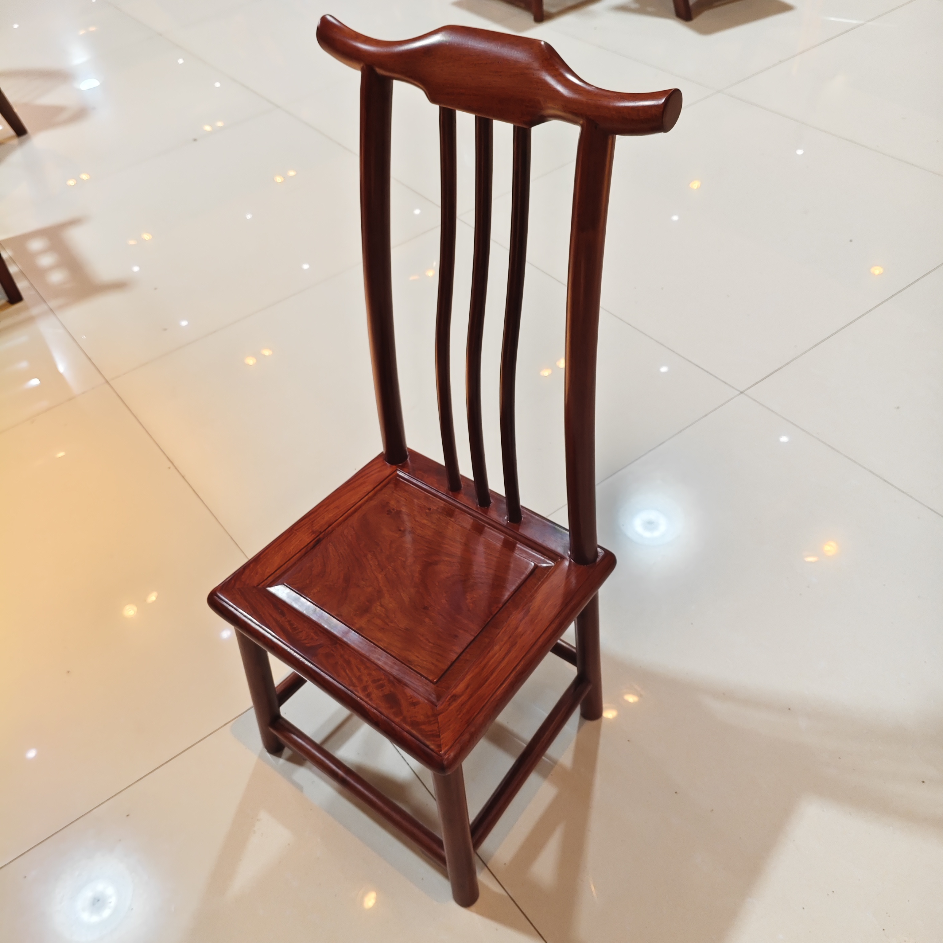 国标红木大果紫檀梳条小官帽椅 多样性发货