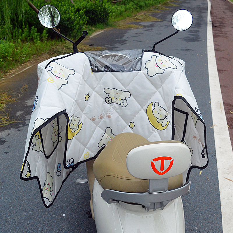 四季通用升级斗篷款防水防风遮阳电动车挡风被中厚款春秋通用