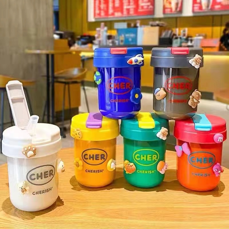 【粉丝专享】迷你吨吨杯儿童学生塑料水杯便携吸管杯可爱高颜值杯子