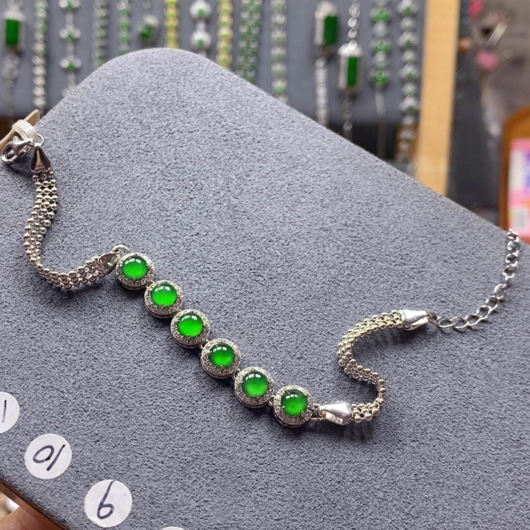 翡翠银S925镶嵌颈饰50号