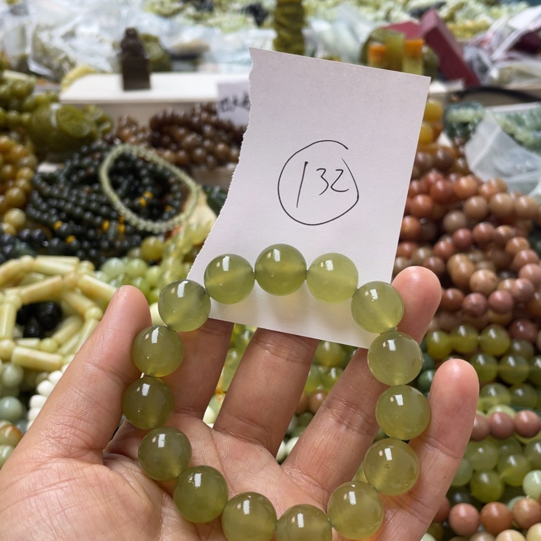 蛇纹石玉手链合金