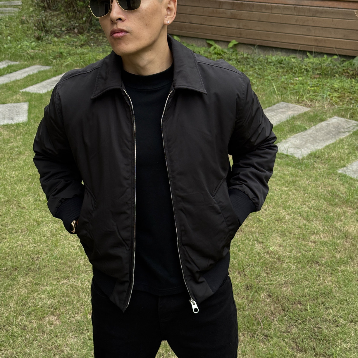 百搭纯爷们系列超厚超柔软欧美极简风格简约翻领夹婴儿棉夹克棉服