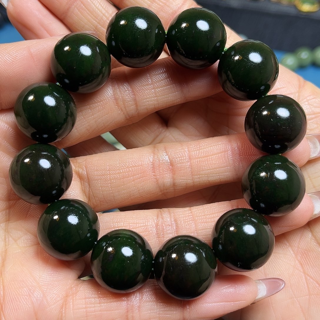 和田玉手串卡18未镶嵌华**歌