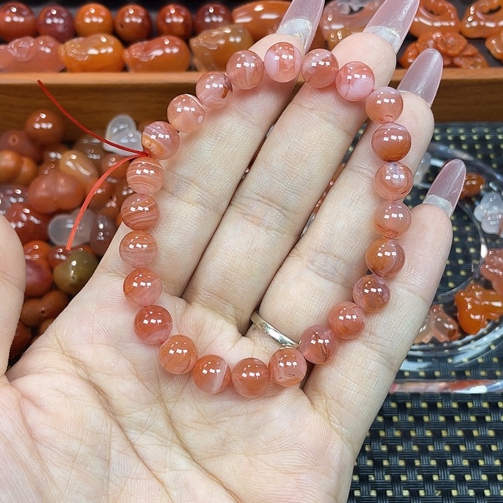 南红玛瑙未镶嵌颈饰单圈