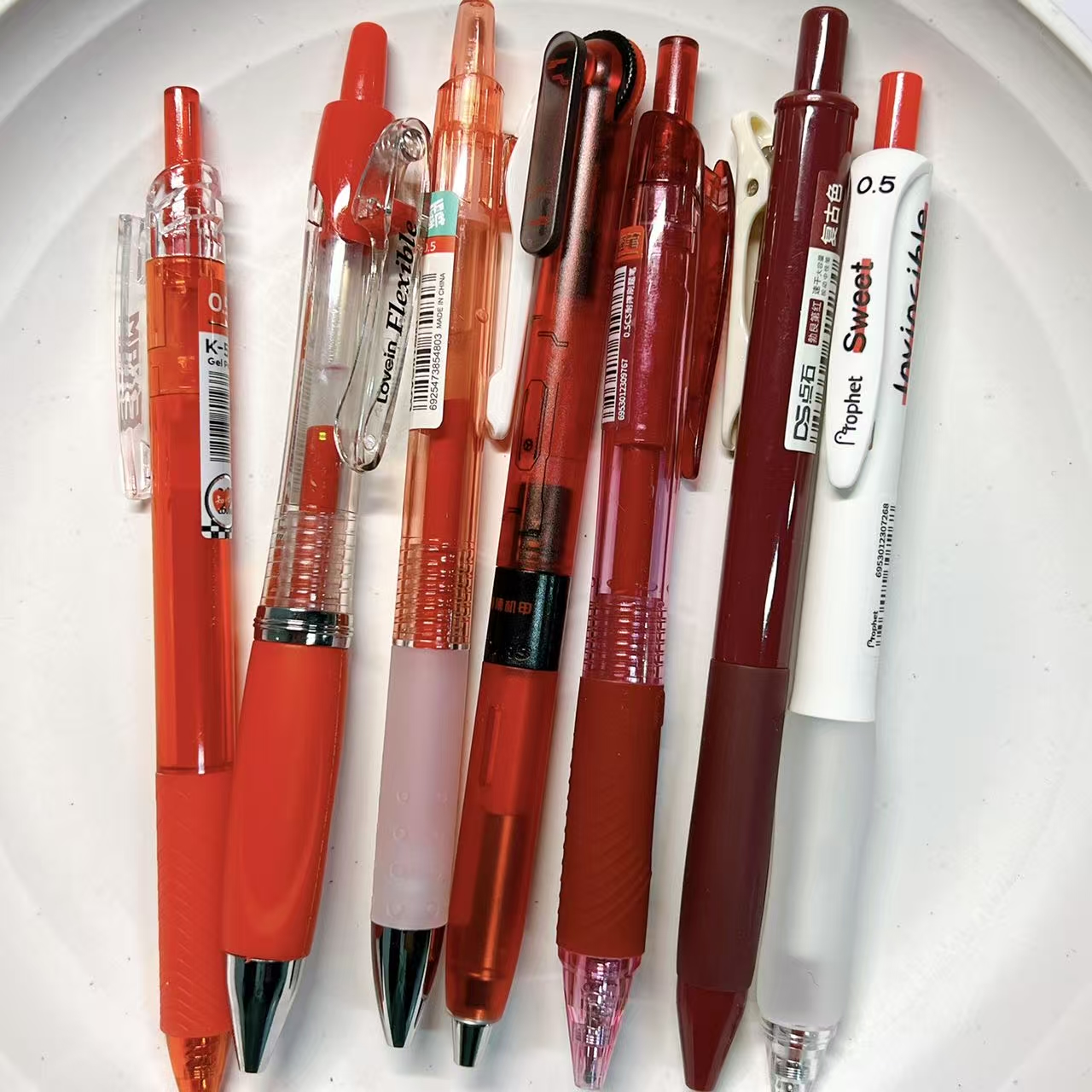 【红墨-7支】A19鸭先知齿轮知心考霸刷题点石复古,掉封蜡不售后