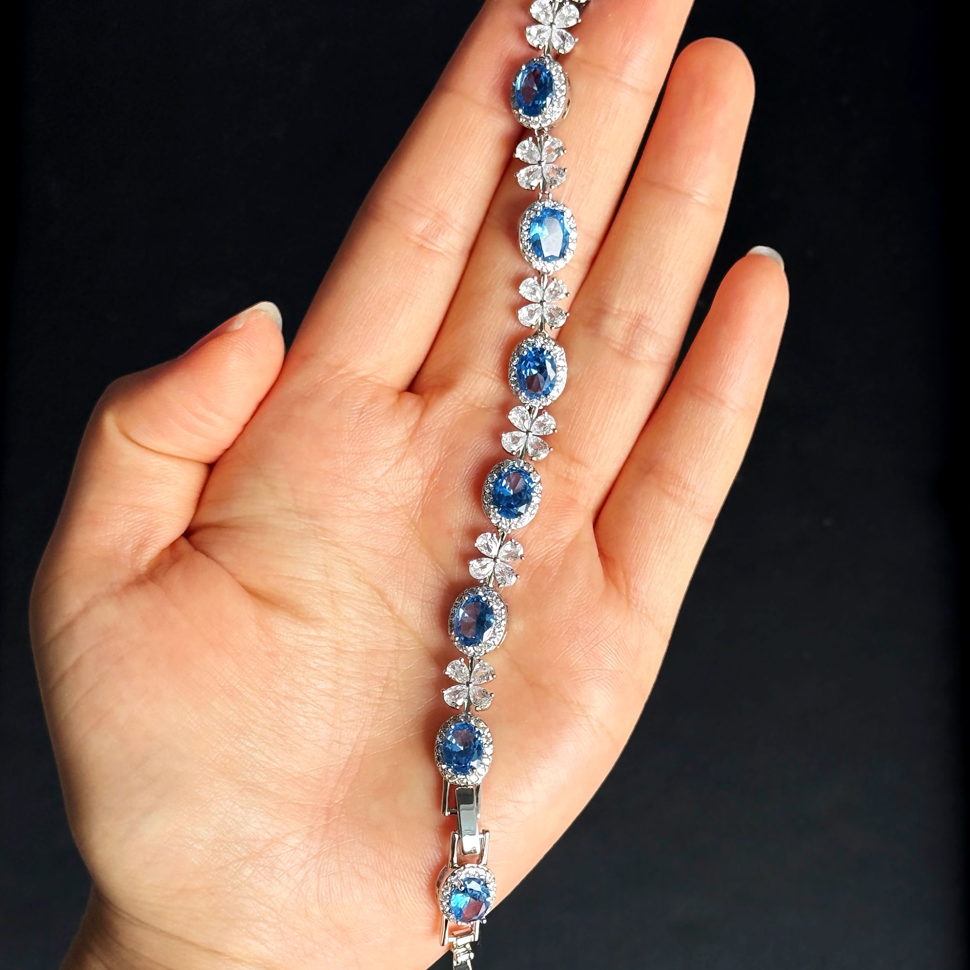 蓝宝石矿区高定-典藏轻奢-蓝宝石-手链-L744