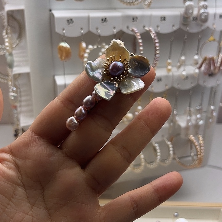 淡水珍珠发夹未镶嵌