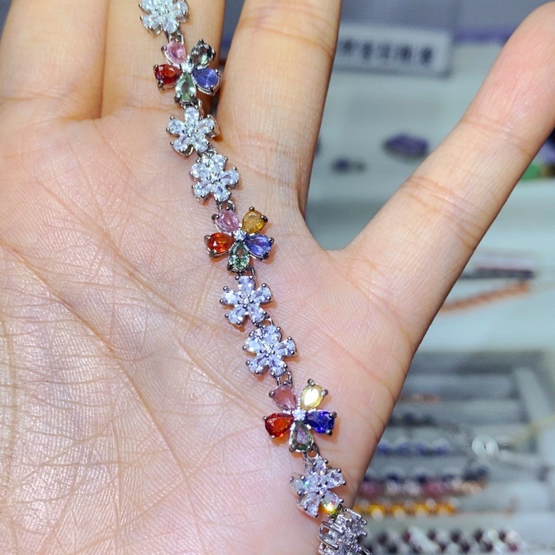 手链蓝宝石银S925镶嵌