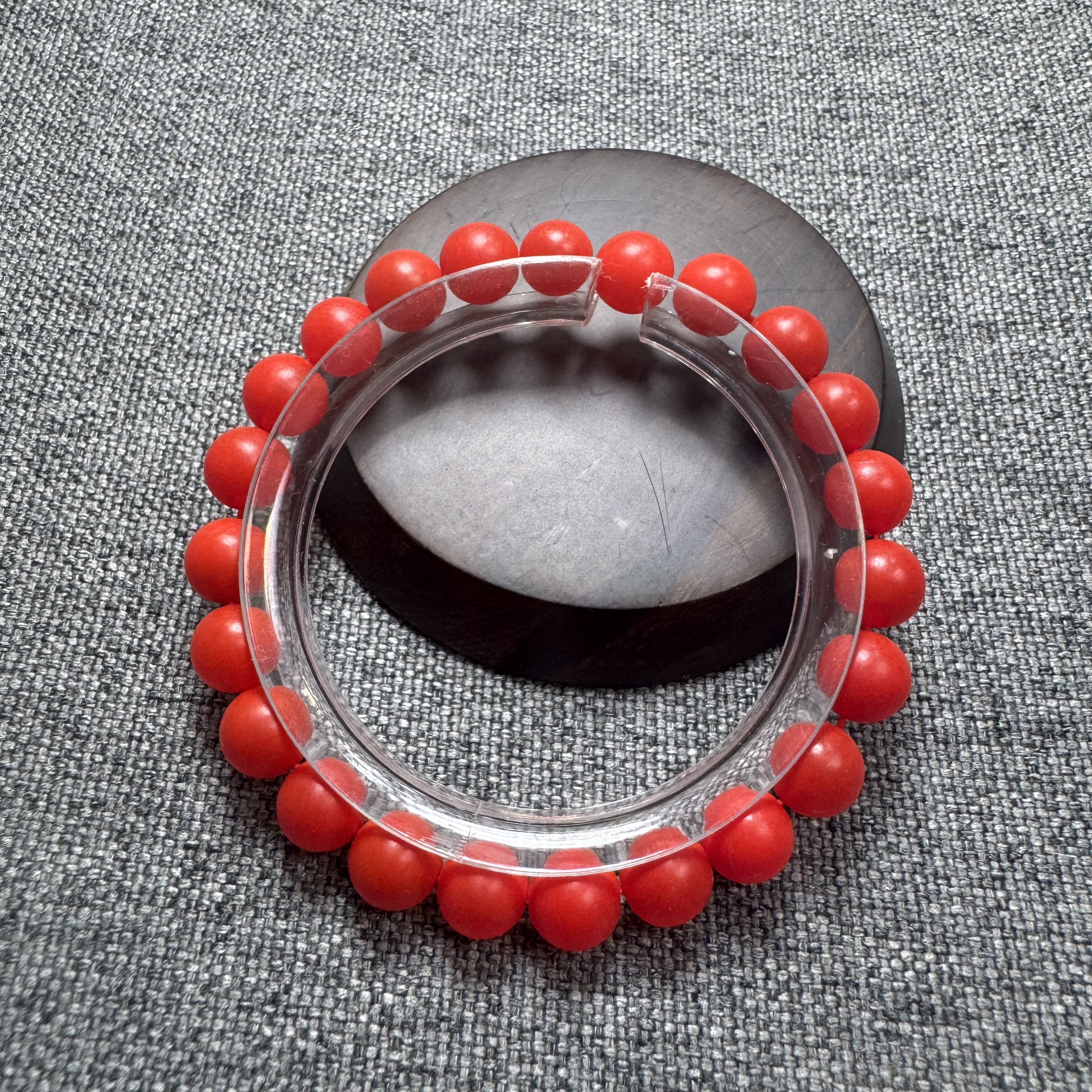 卡8磨砂甘南老料锦红满肉全玉化玛瑙手串