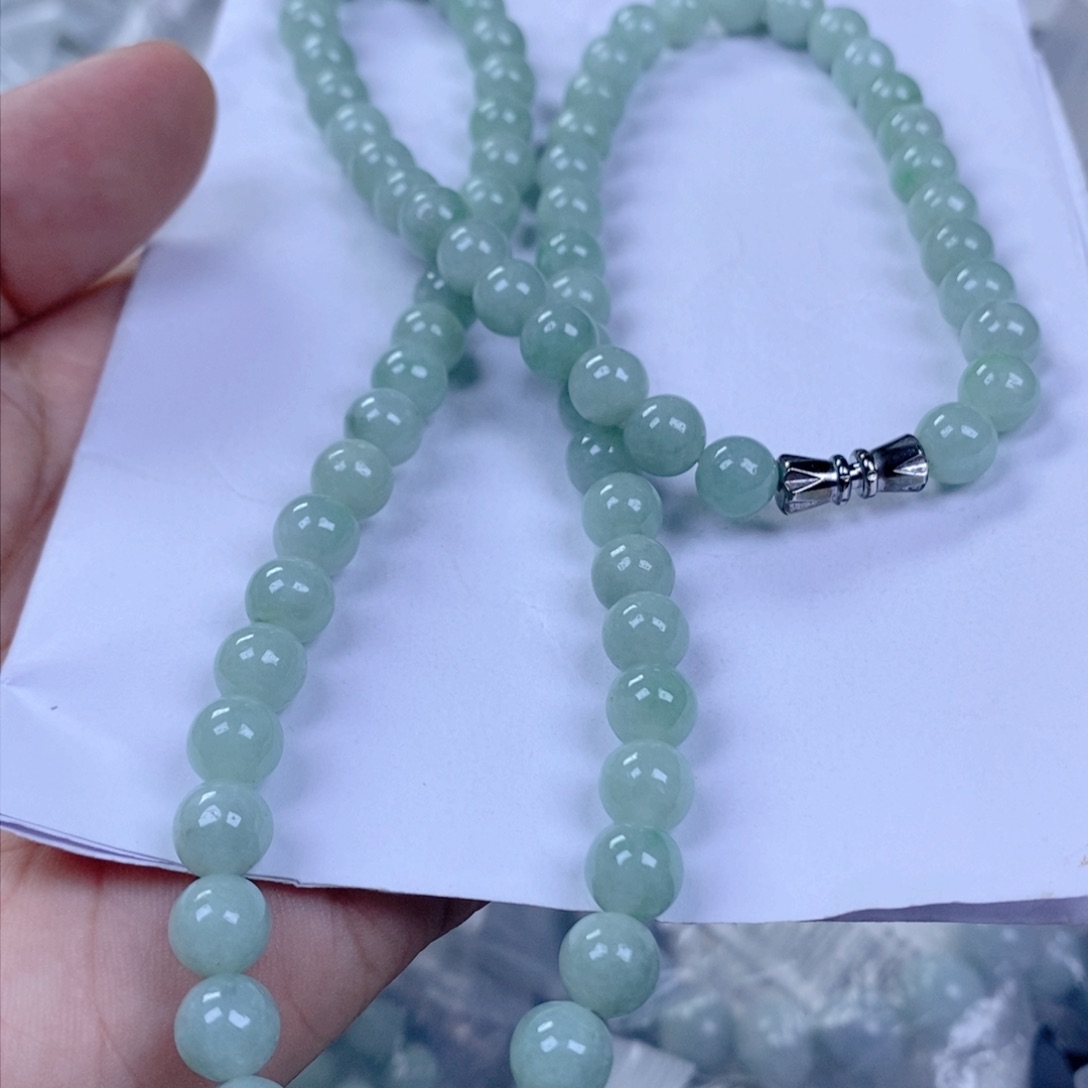 定制翡翠未镶嵌缅甸翡翠珠链