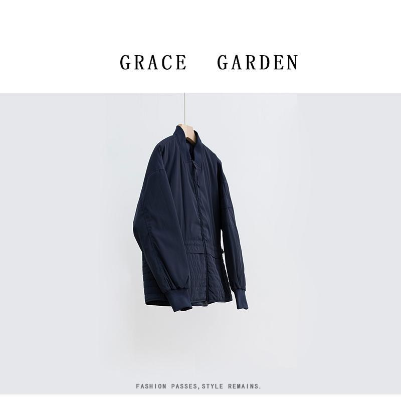 GRACE GARDEN【蒙奇奇收腰摆！】棒球立领腰间抽绳羽绒服YRF5A2304