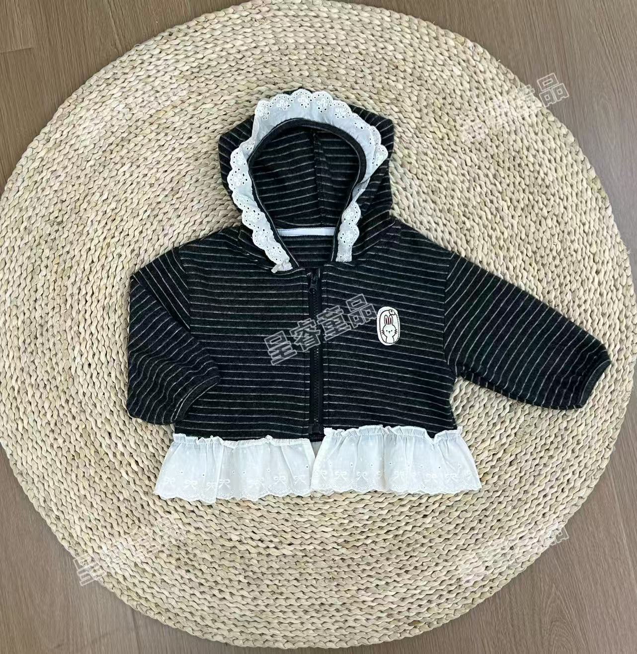 拉链连帽春秋季外套公主风女童少女风百搭外套