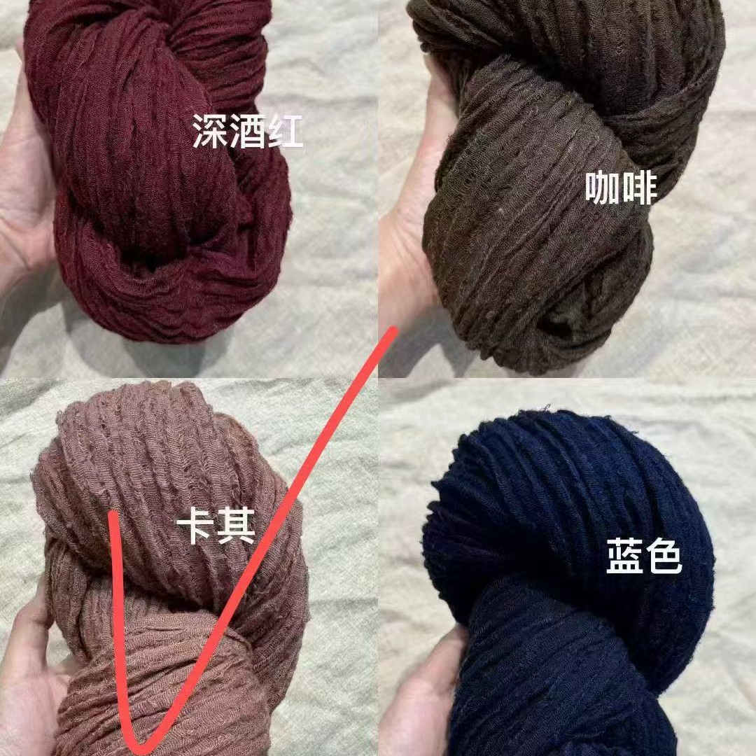 麻淑儿纯色驺麻三角巾备注颜色
