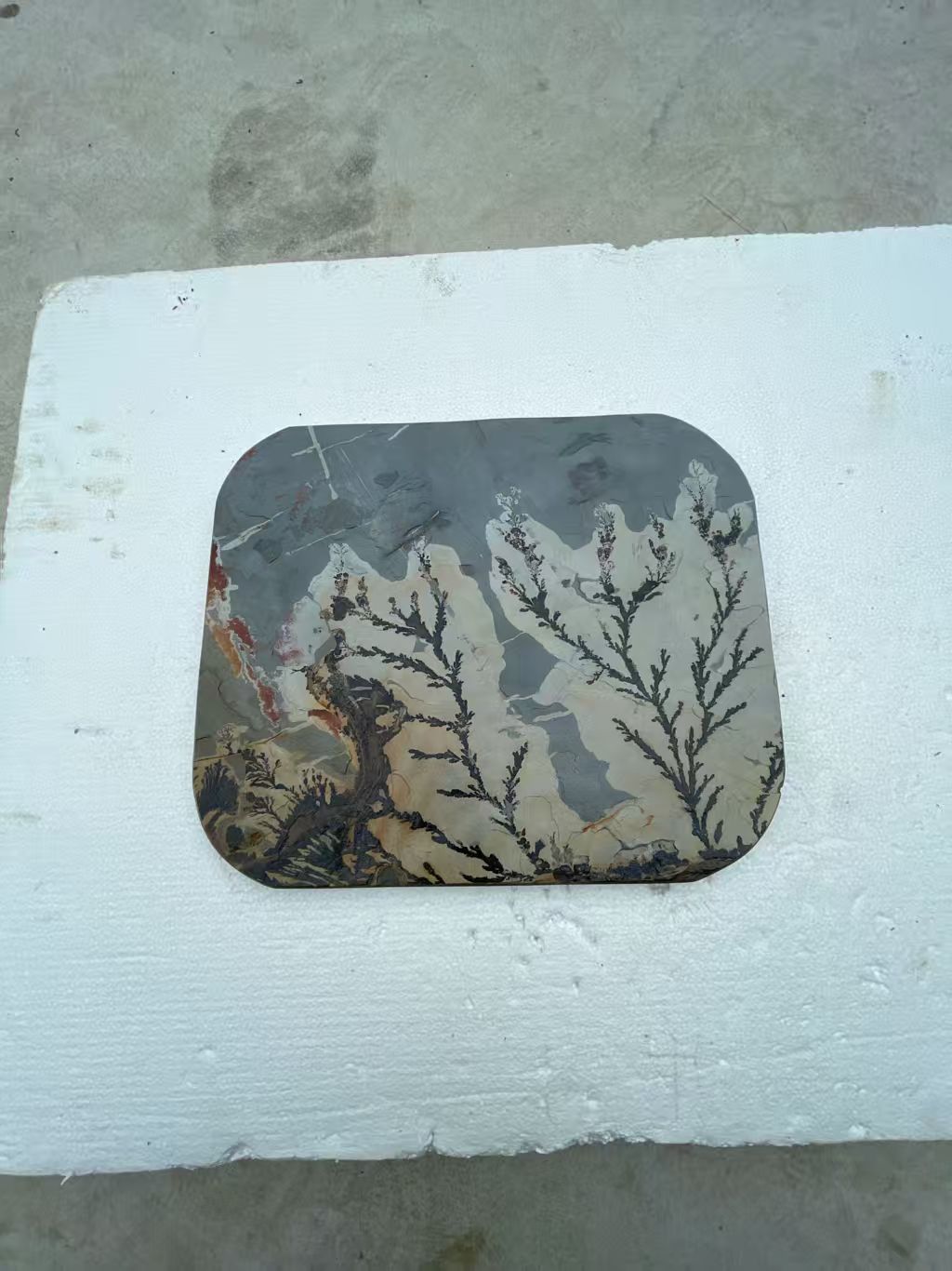 天然石板画精品草花