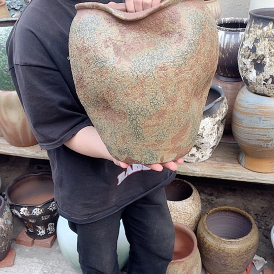 紫砂花盆高度32口径23