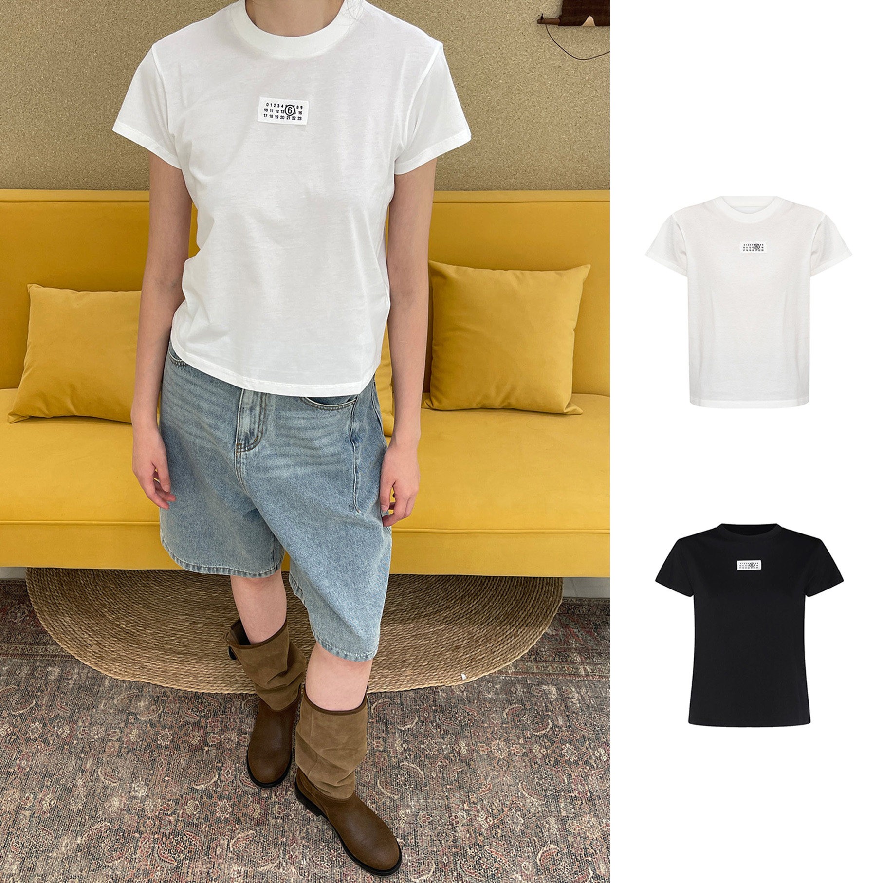 （MM6）贴标数字T恤 S52GC0327-S24312