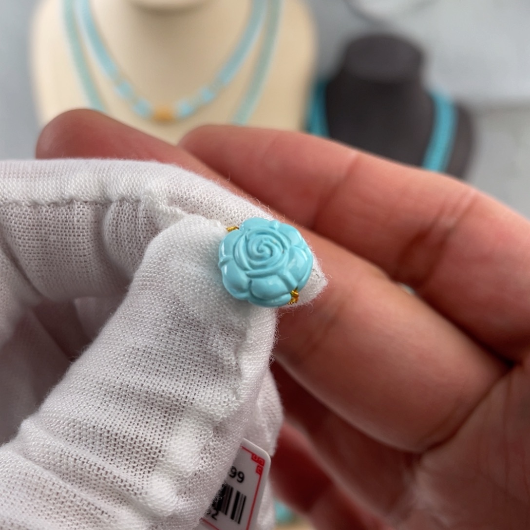 绿松石手链未镶嵌玫瑰花