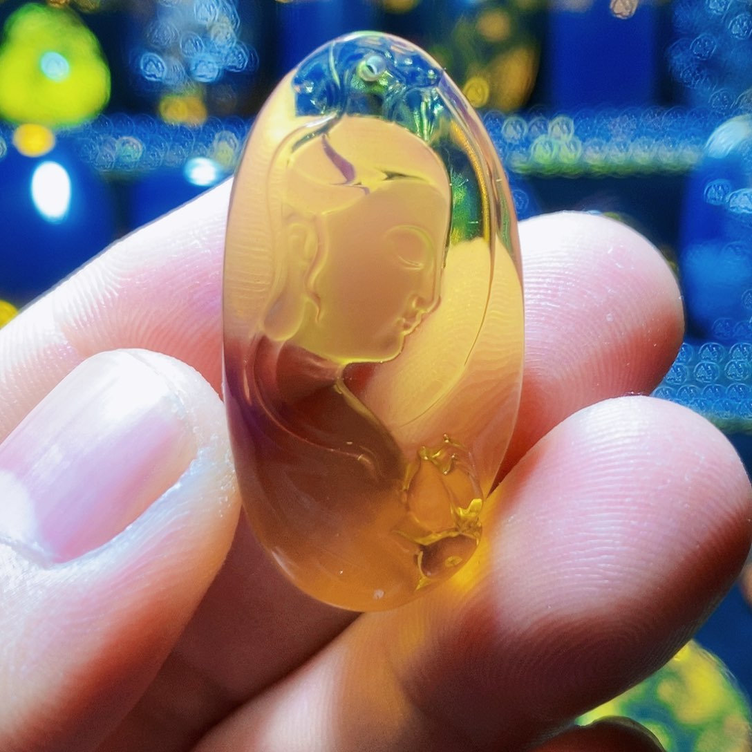 【闪购商品】蓝珀颈饰未镶嵌蓝珀阴雕