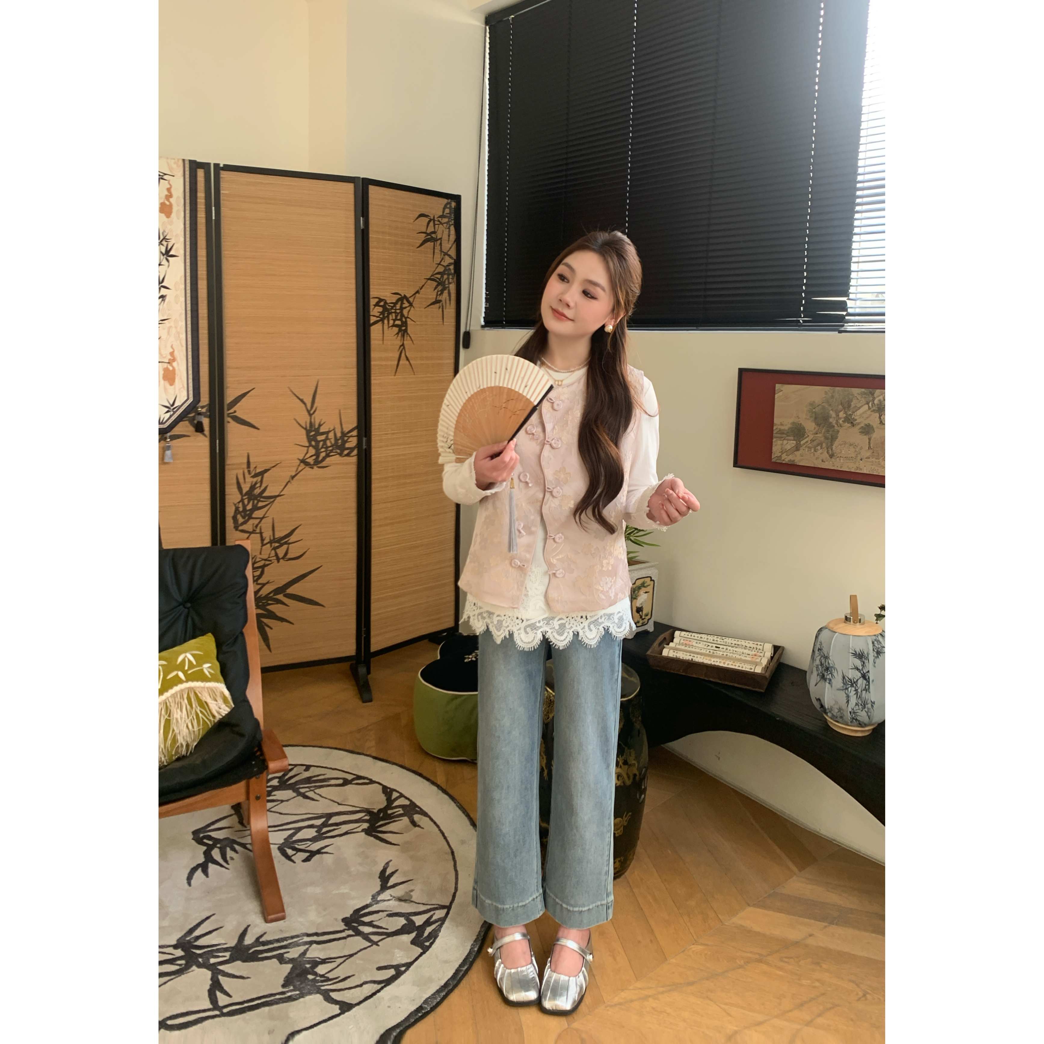 NANJIE/楠姐【桃夭】时尚新中式无袖背心外穿马甲衬衫