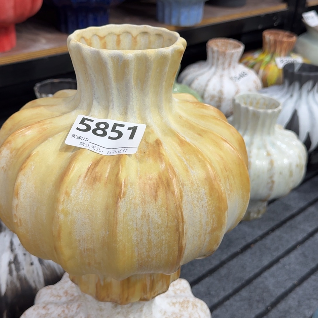 倩***！摆件陶景德镇高温花瓶编码5851高28口8默认无孔