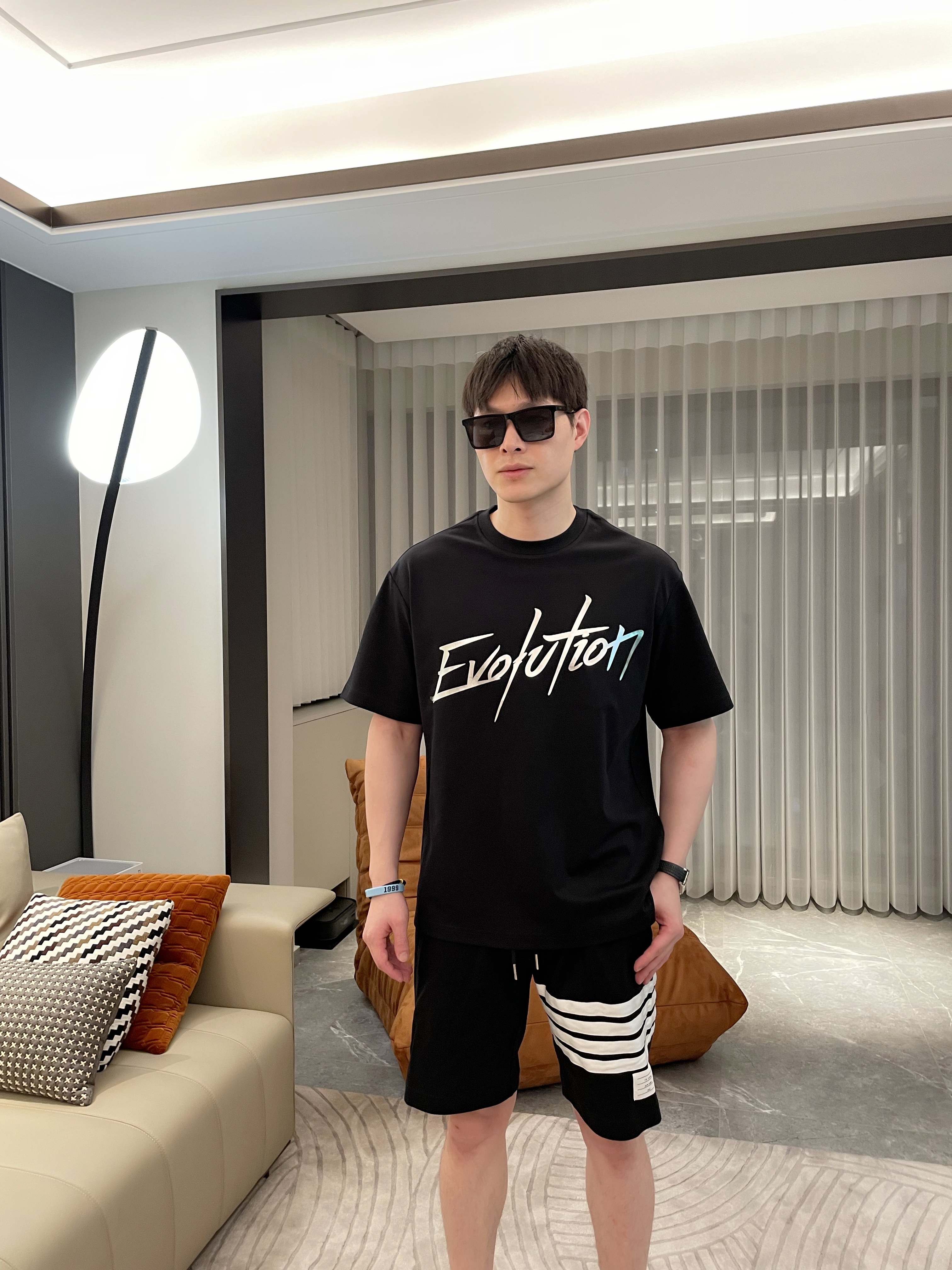 新款秋冬打底重磅美式轻奢潮痞帅爆款情侣宽松高级感男士t恤短袖