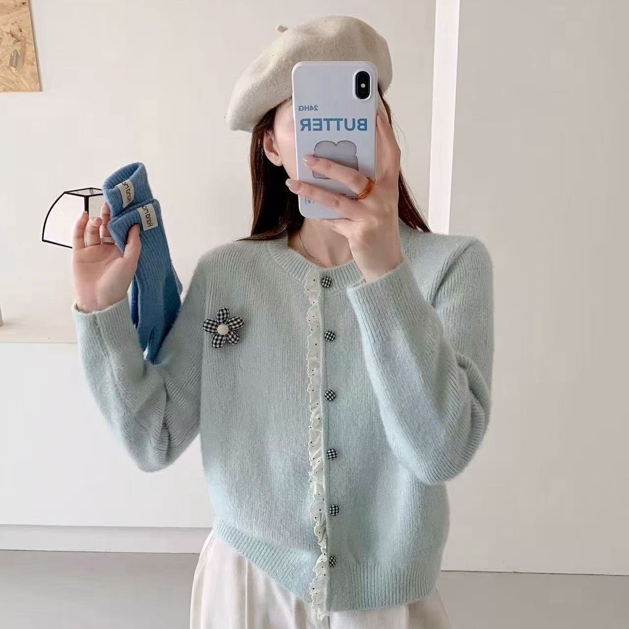2025新款秋冬季时尚减龄女士毛衣针织开衫外套女高级感外套上衣