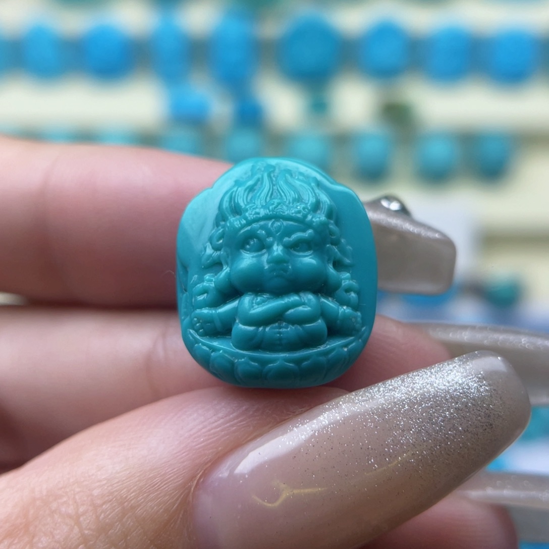 绿松石六臂黑天未镶嵌