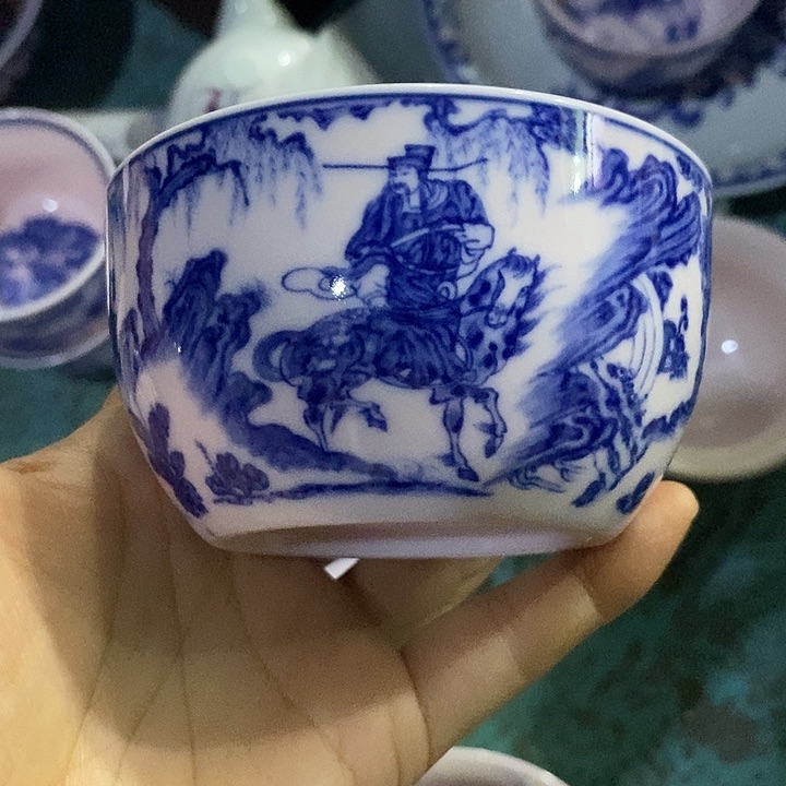 摆件陶红稀土鬼谷子下山大缸杯