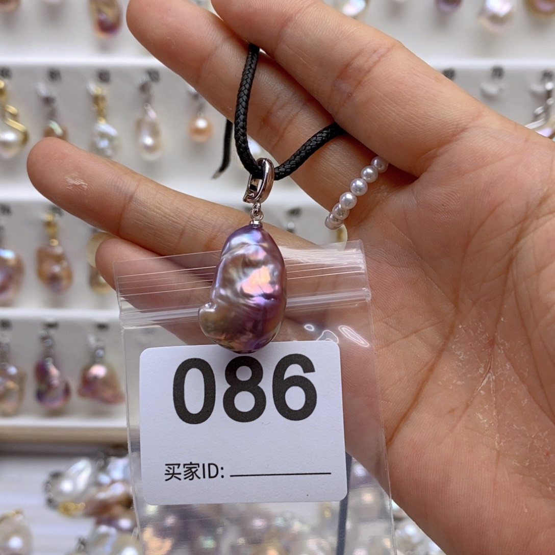 淡水珍珠颈饰银S925镶嵌86