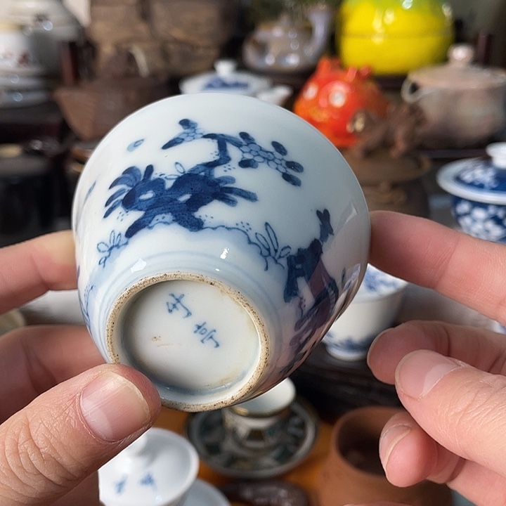 瓷片青花杯子好看的哦