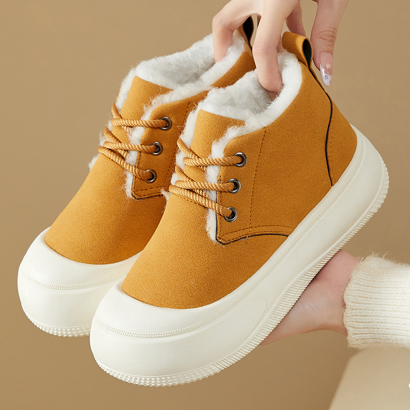 2025新款长筒雪地靴女冬外穿保暖防滑高筒棉靴居家室内加厚底棉鞋