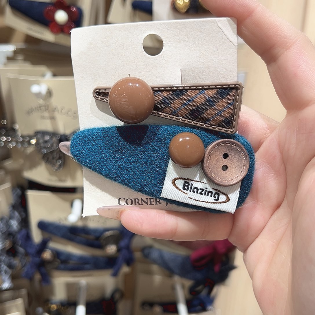 仿珍珠非金属纽扣蓝色对夹