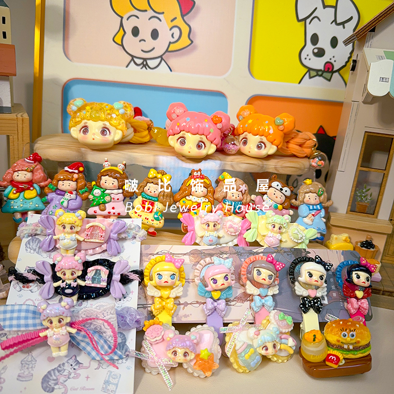 【春款发饰】春款韩版少女卡通发饰创意款网红发绳发夹