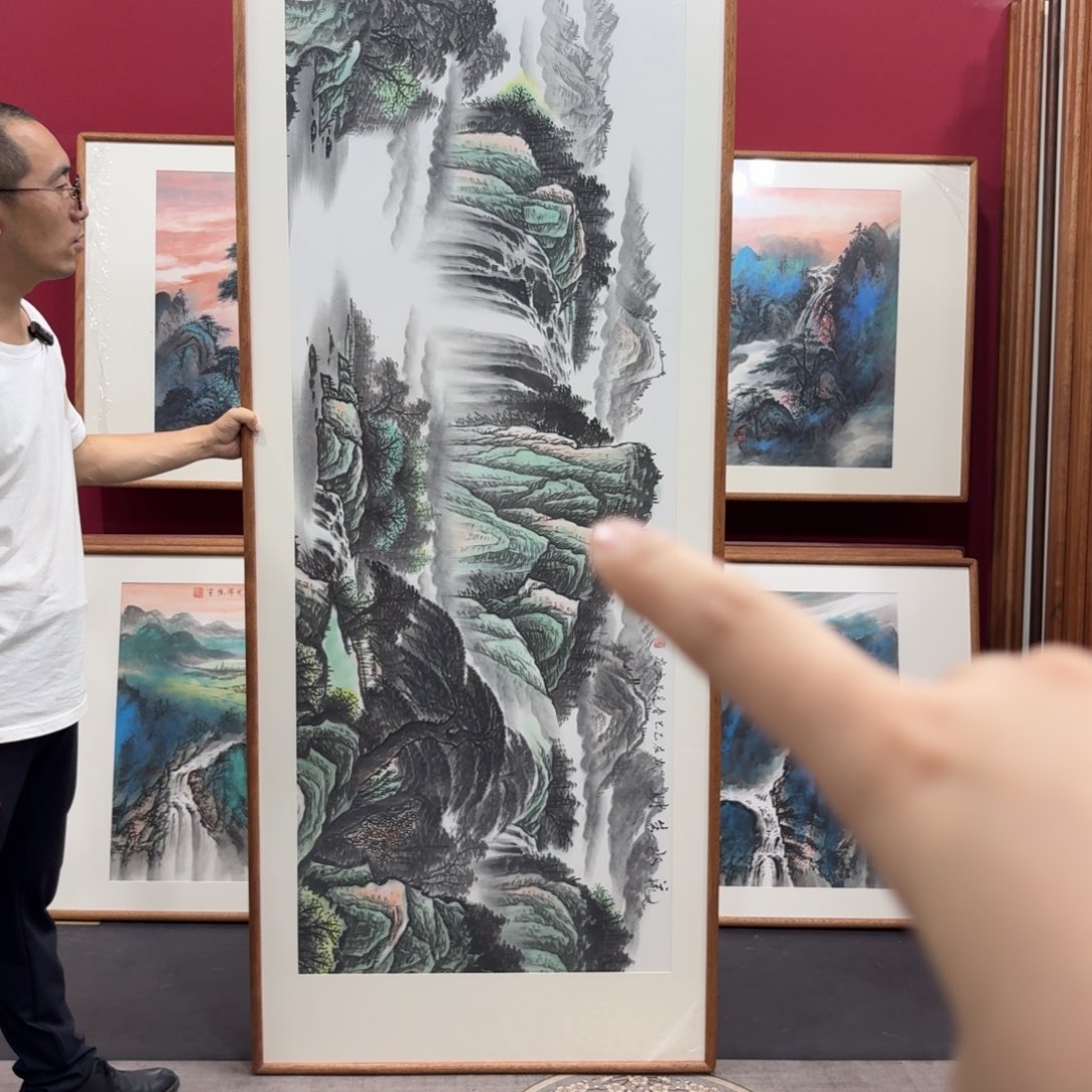 国画带框绘画210/80尺寸