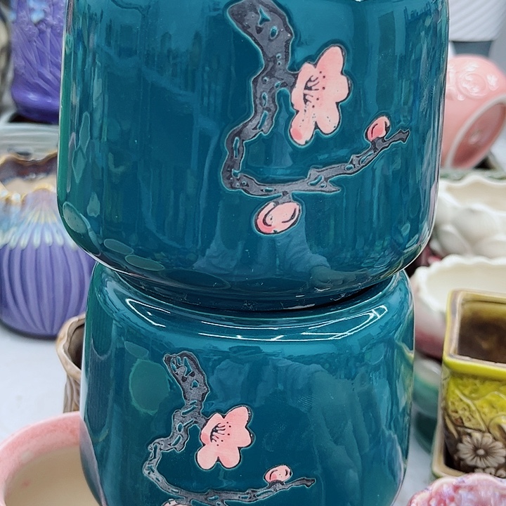 多肉绿植陶瓷花盆9.9包邮，有孔