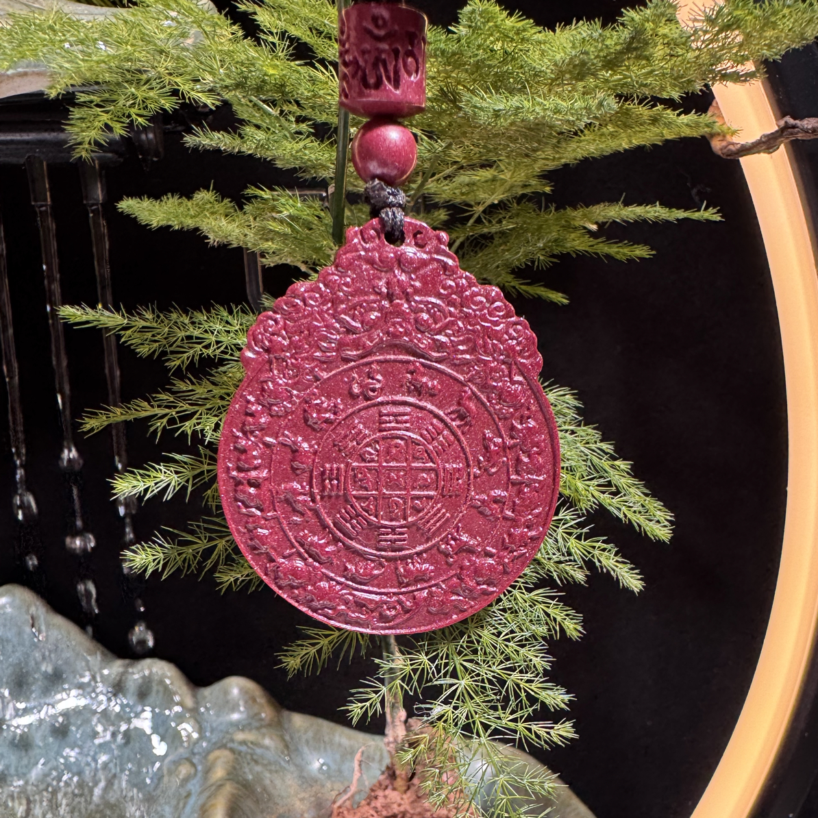 含辰砂工艺品紫金砂九宫八卦文昌