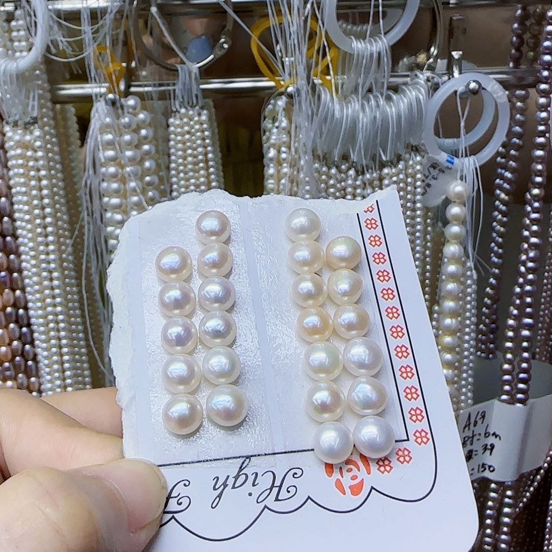 未镶嵌淡水珍珠成品耳钉