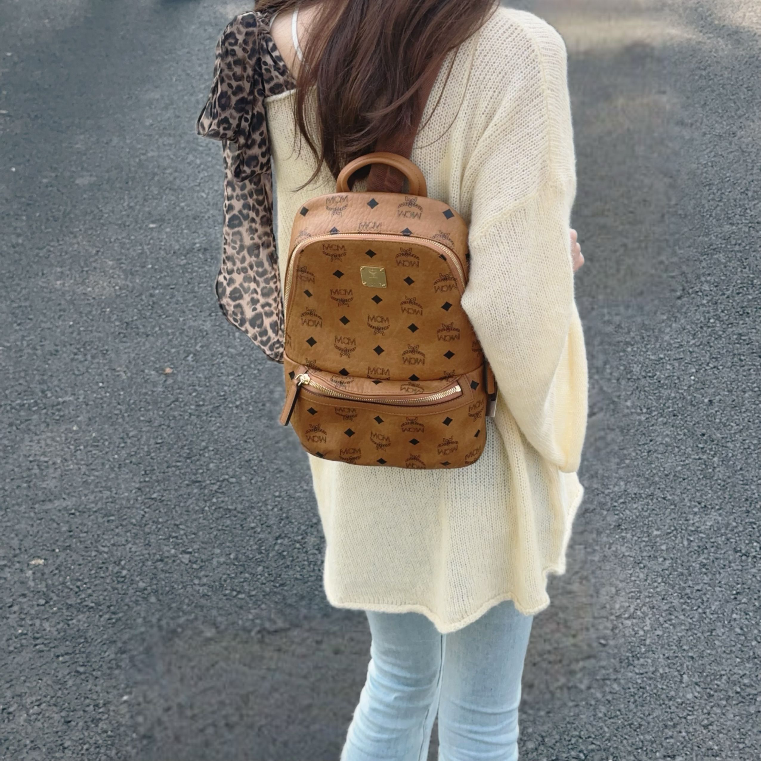 99新 MCM 基本未使用 MCM单肩干邑色单肩背包 Anwen 5130