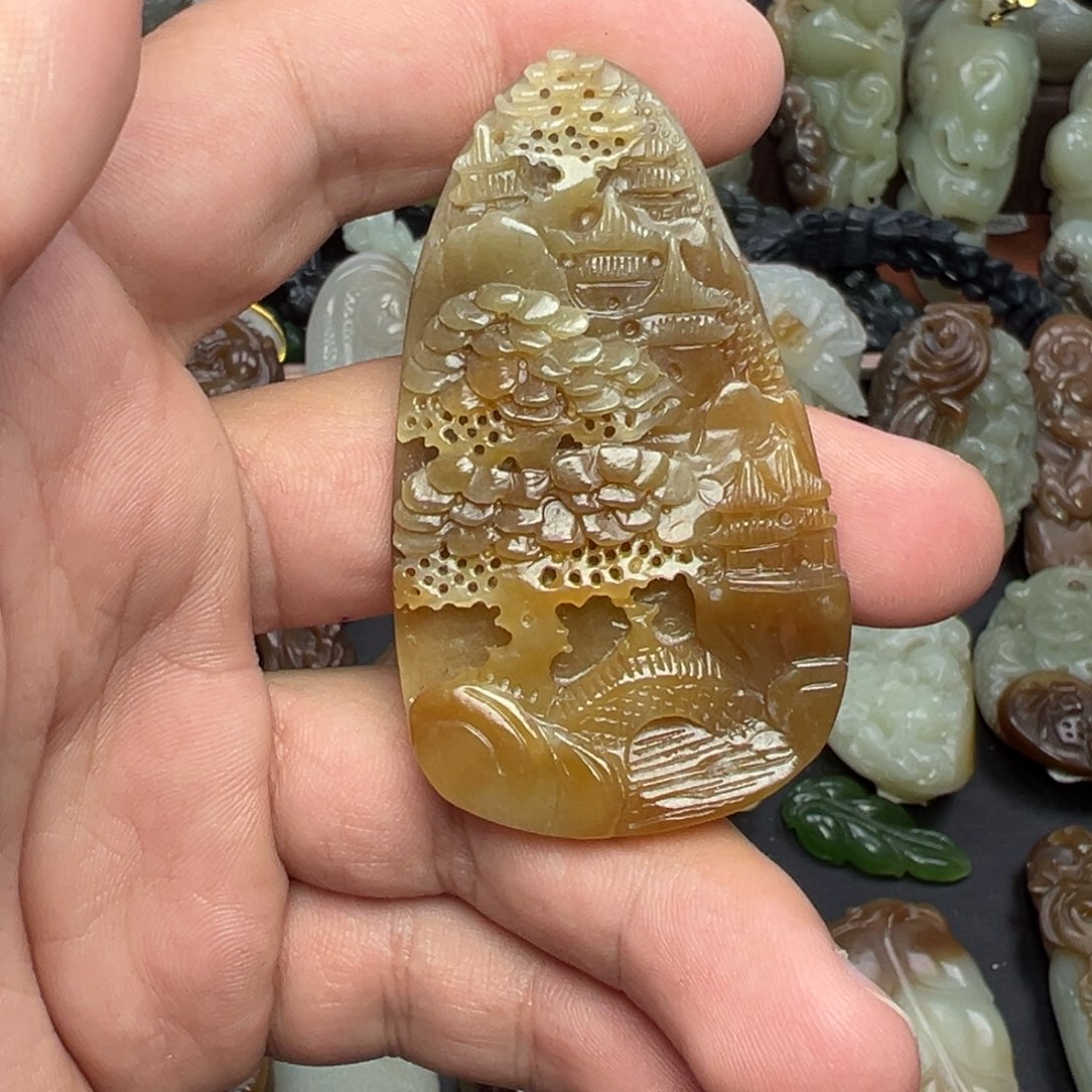 和田玉未镶嵌挂件