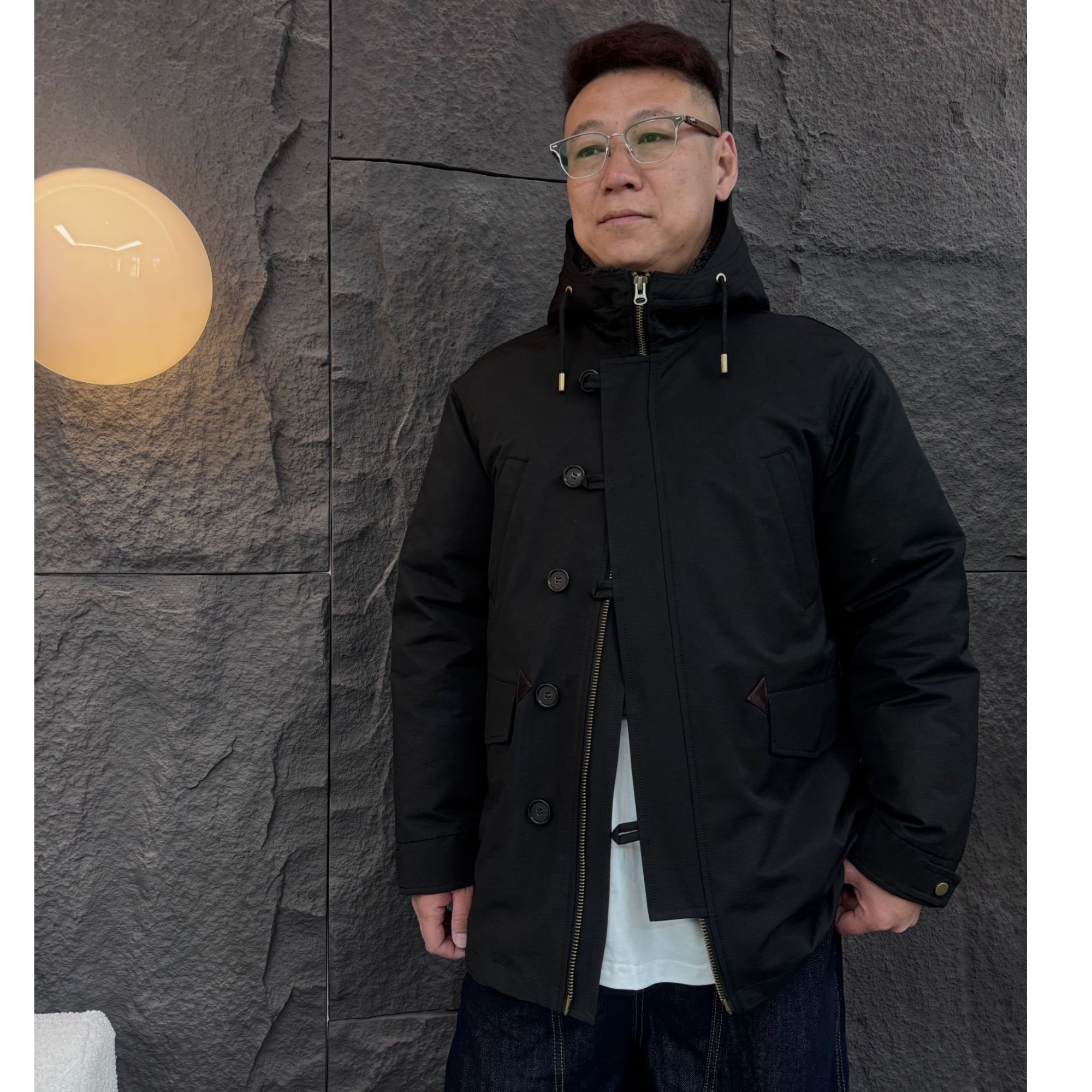 玛瑞 N3B冬季军旅风男士皮毛一体内里可拆卸连帽防风工装派克外套