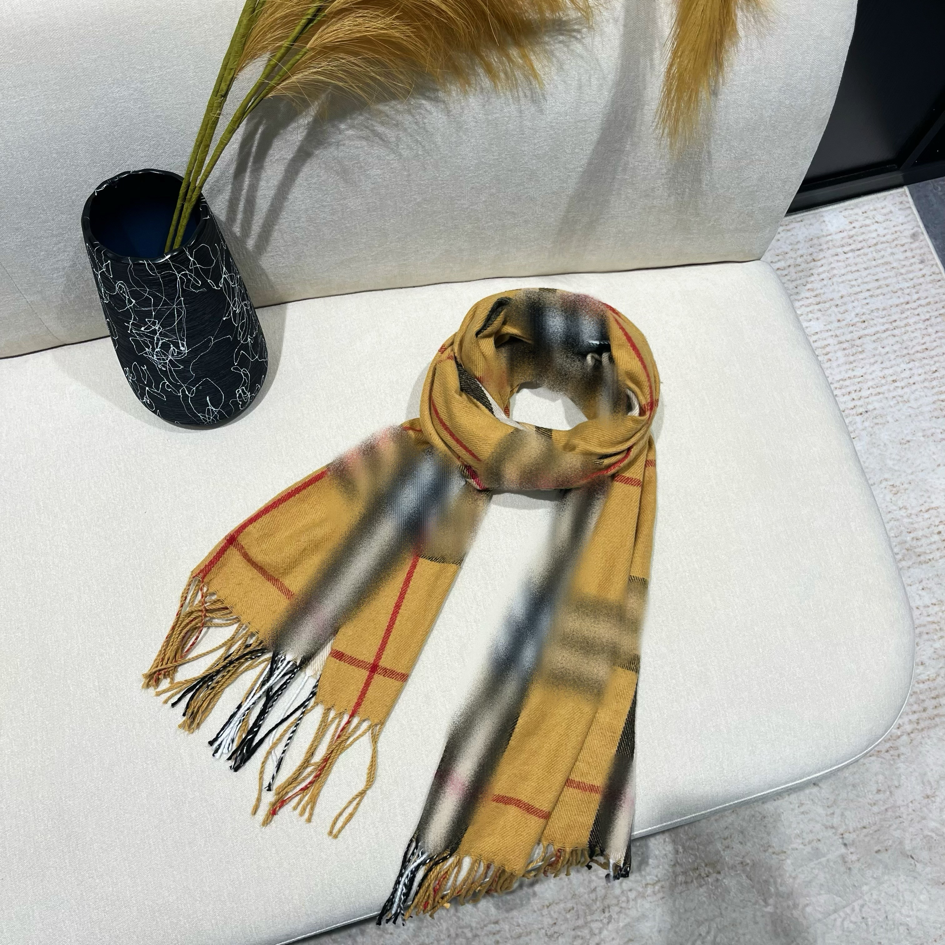 【Chicmigo高定童装】秋冬新款轻奢高定格纹设计款围巾