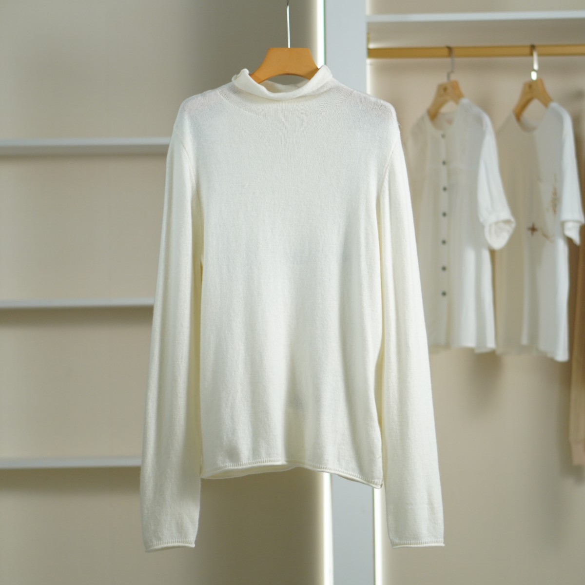 【魏W.D】E017-1 女装春简约百搭半高领针织衫 莉推荐