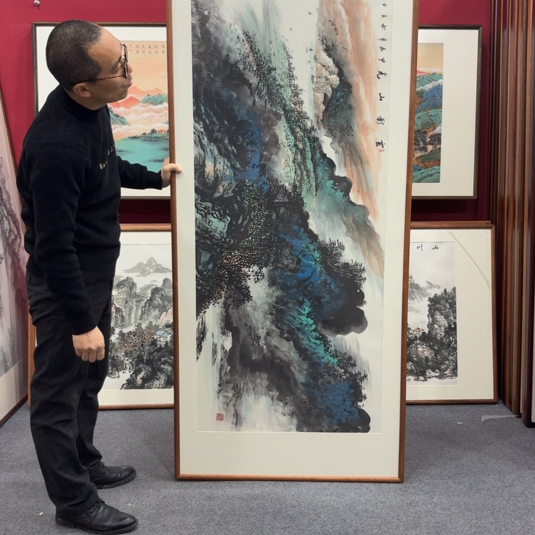 国画带框绘画210/80尺寸