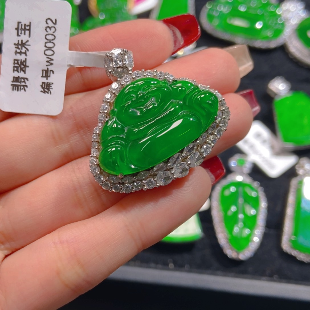 翡翠吊坠(不含链)银S925镶嵌