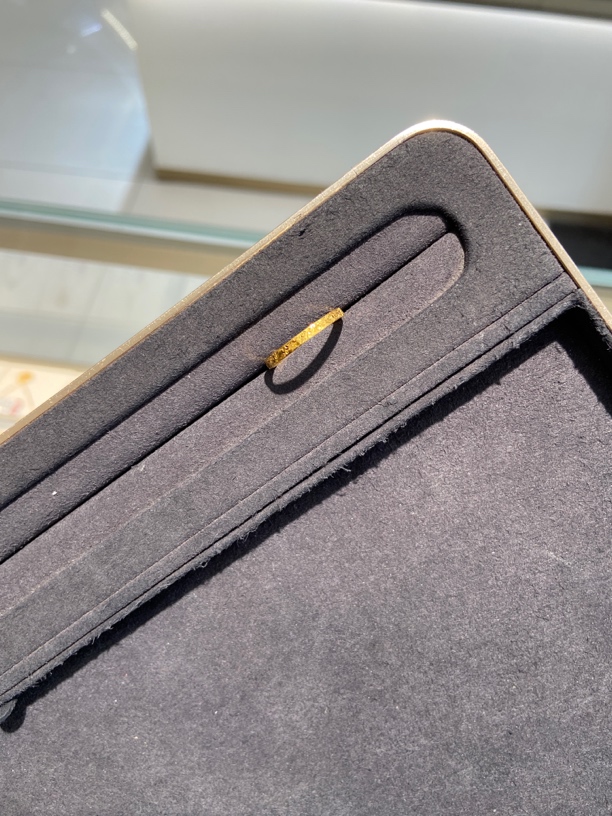 足金999碎冰冰戒指#卡2mm